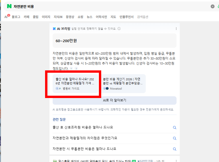 네이버 AI 브리핑 인용